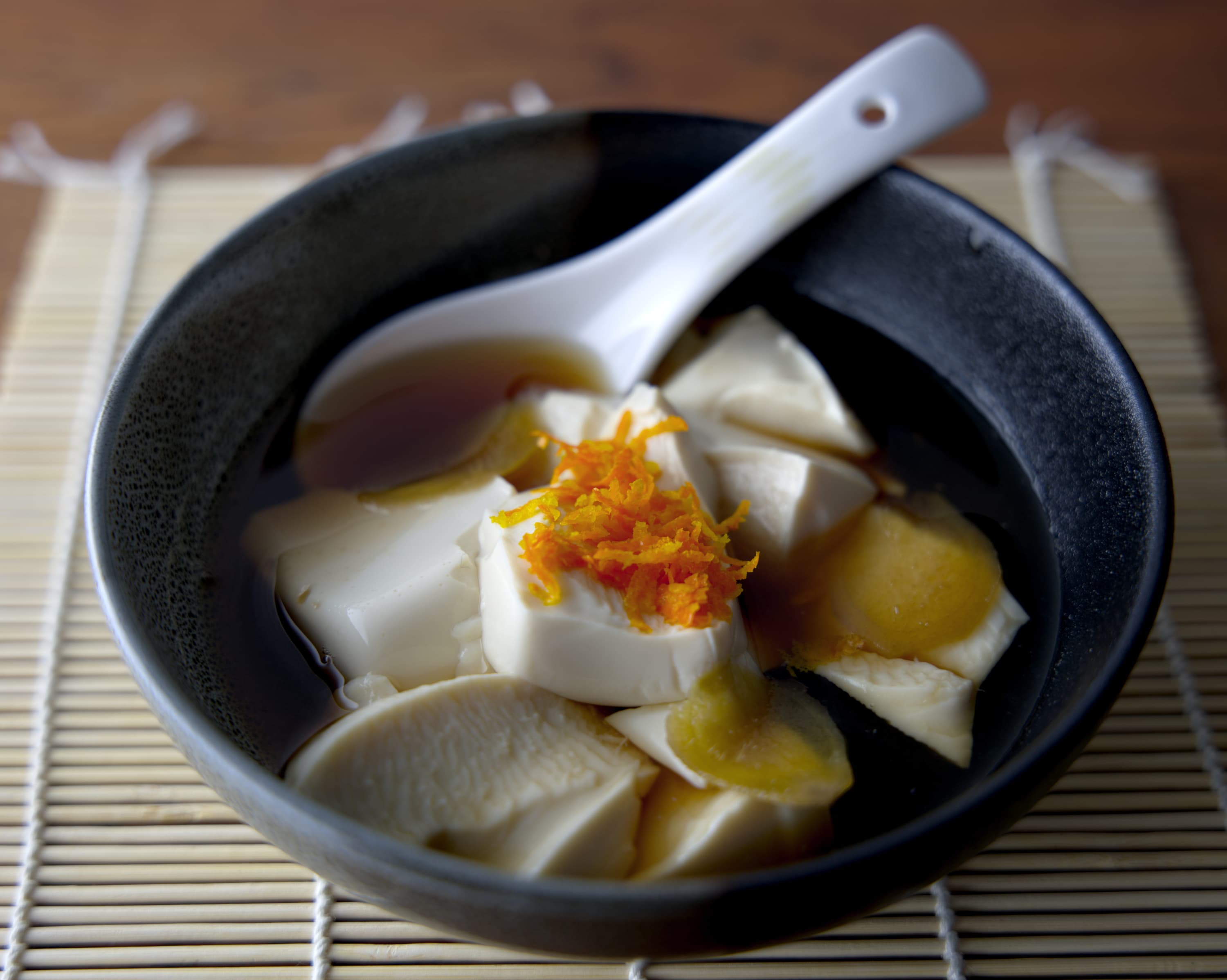 Silken Tofu with Ginger Syrup and a Hint of Yuzu